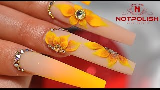 3d Sunflower Nails