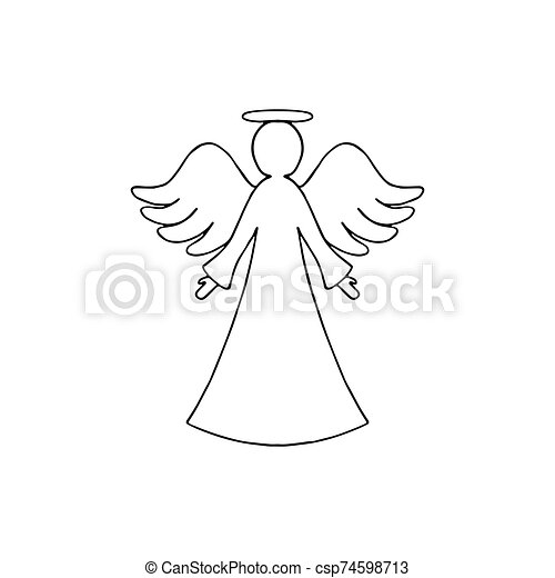 Angel Black And White Clipart