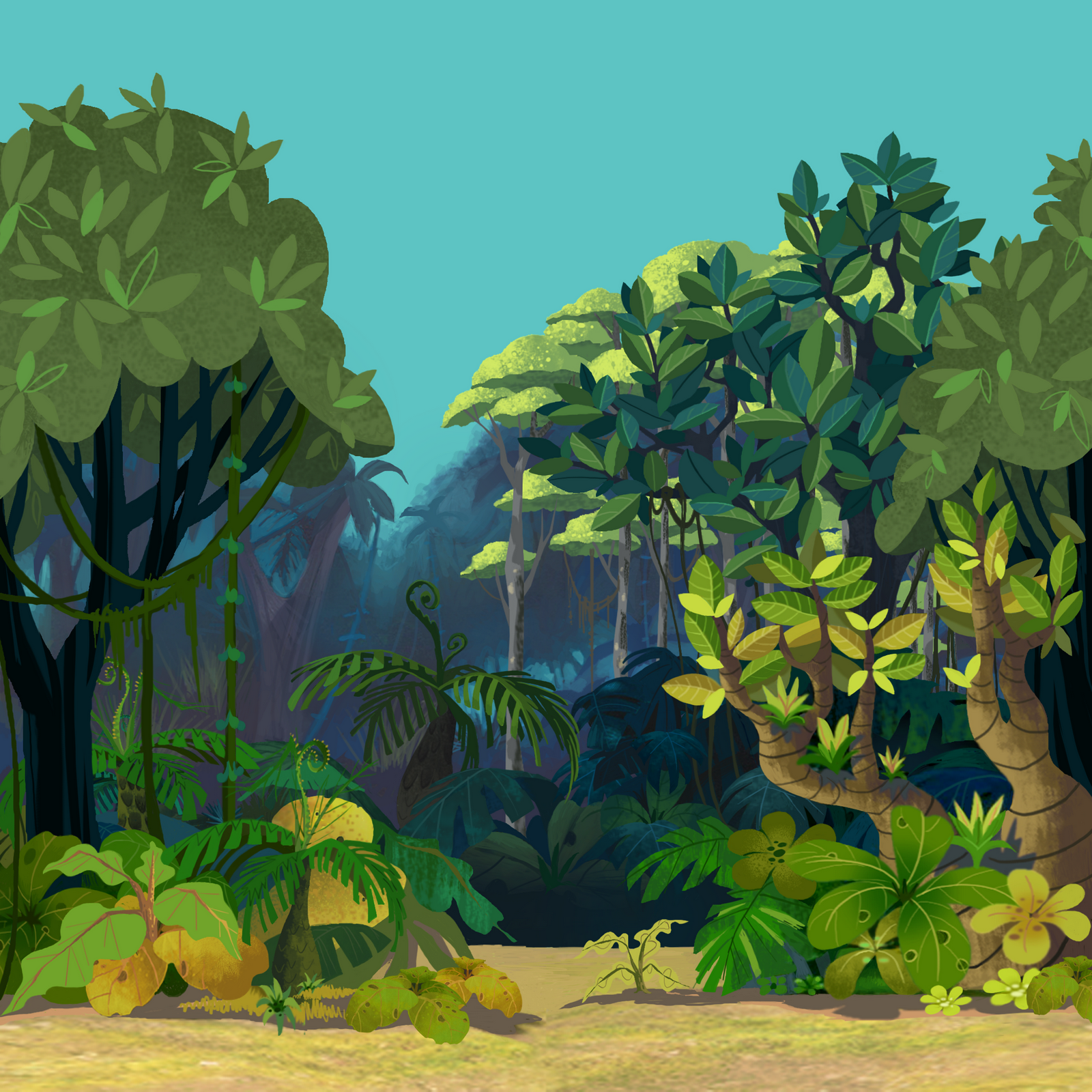 Animasi Hutan Png