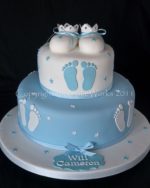 Baby Shower Cake With Footprints