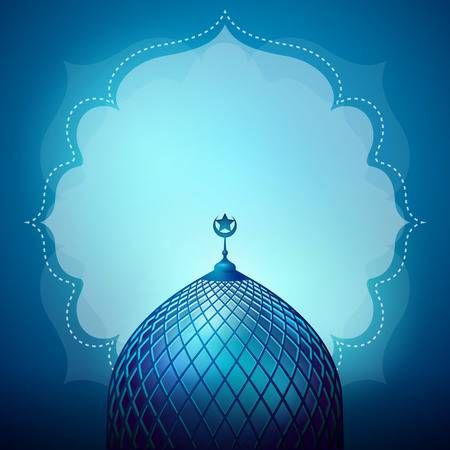 Background Islamic Art Biru