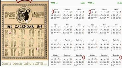Bentuk Kalender 2019