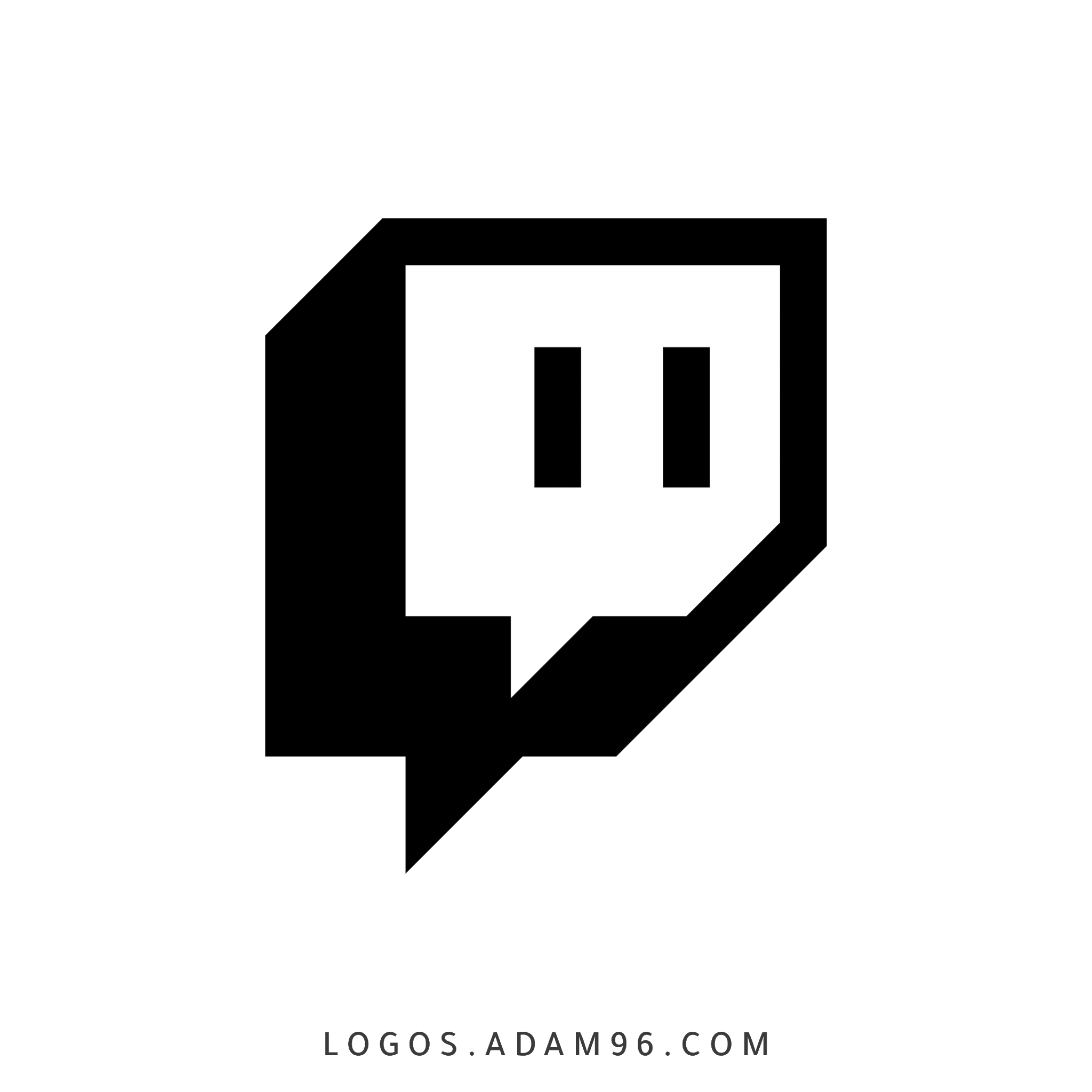 Black And White Twitch Logo