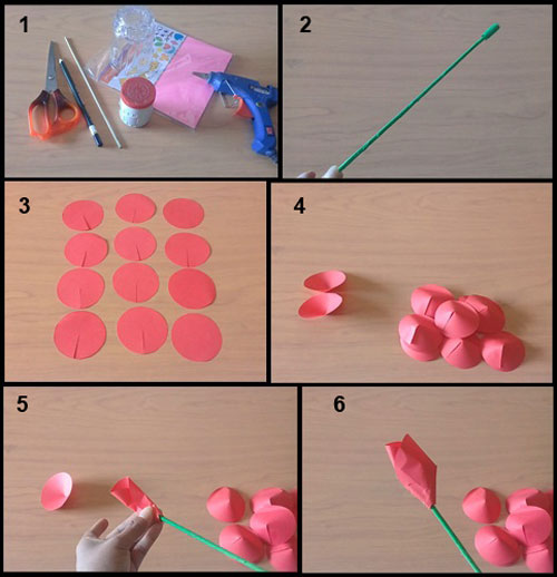 Cara Membuat Gambar Bunga Dari Kertas Origami