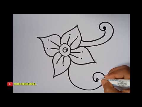 Cara Menggambar Batik Bunga Simple