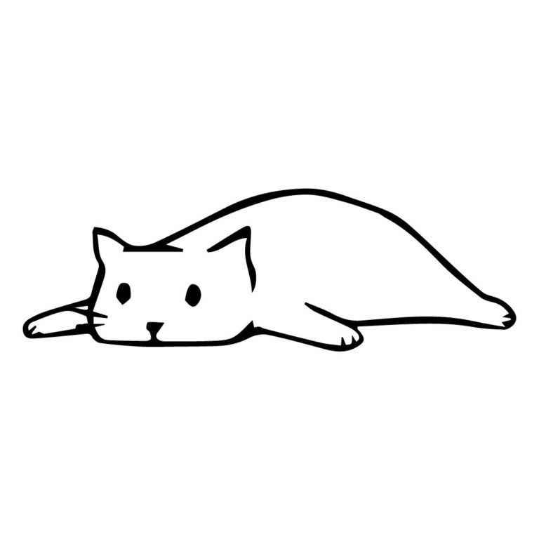 Cat Laying Down Drawing
