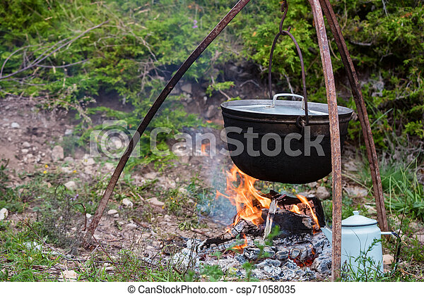 Cauldron Over Fire