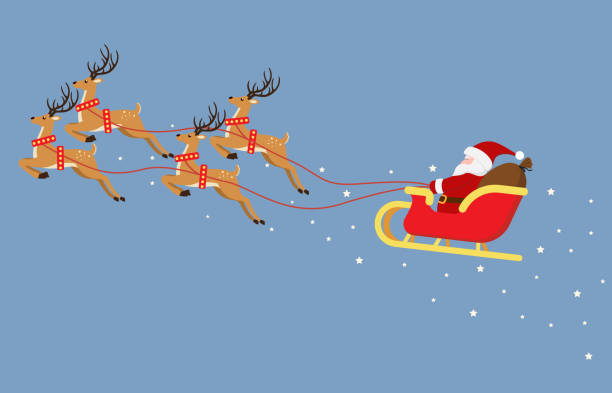 Clipart Santa Sleigh And Reindeer