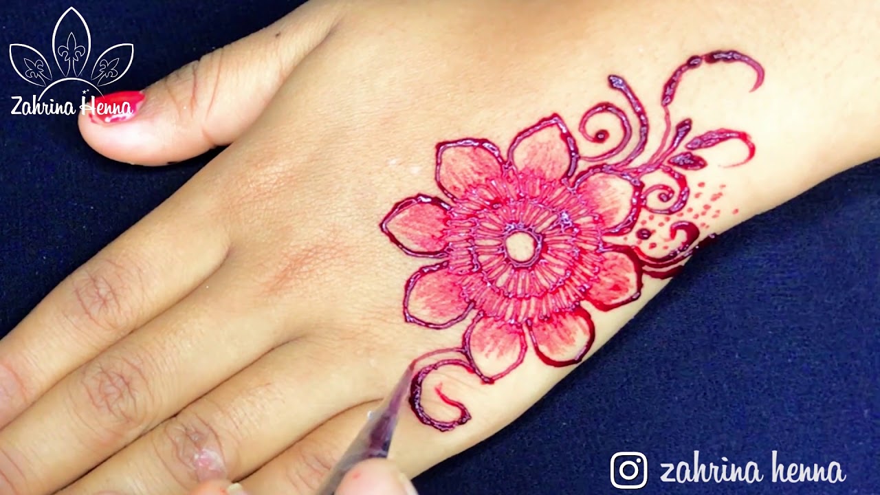 Contoh Gambar Henna Bunga Simple