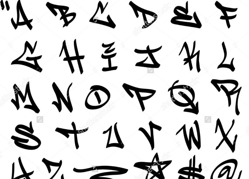 Contoh Gambar Typhografi Alphabet Graffiti