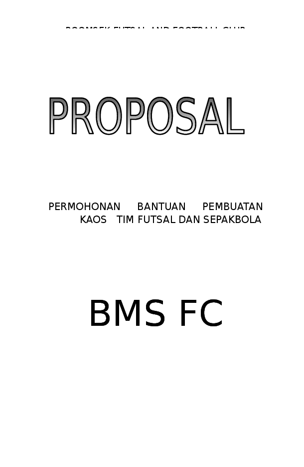Contoh Proposal Olahraga Sepak Bola