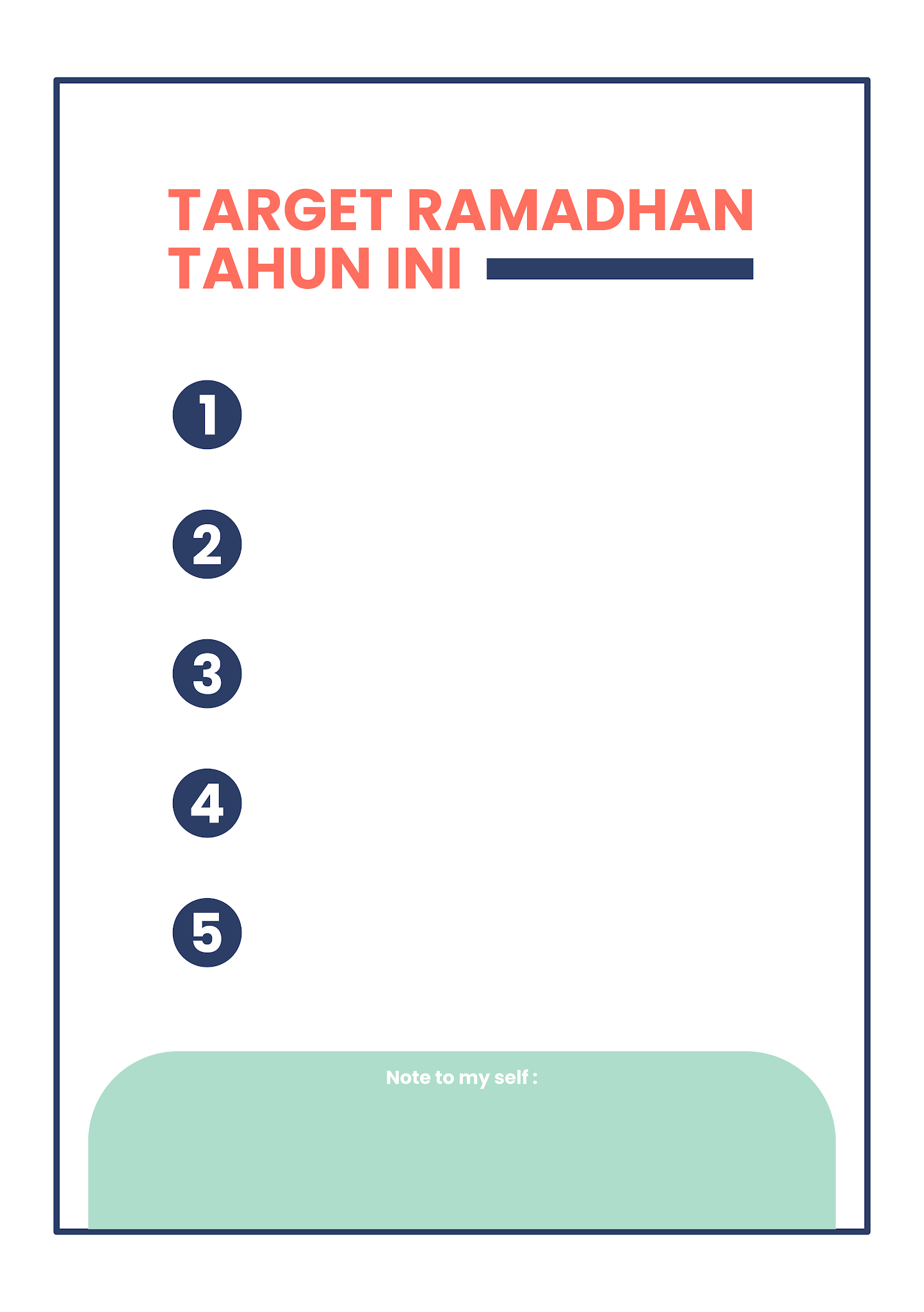 Contoh Target Ramadhan