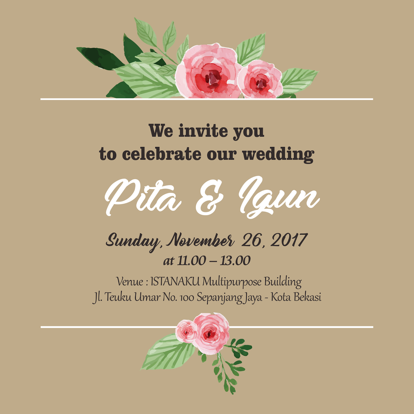 Contoh Wedding Invitation Bahasa Inggris