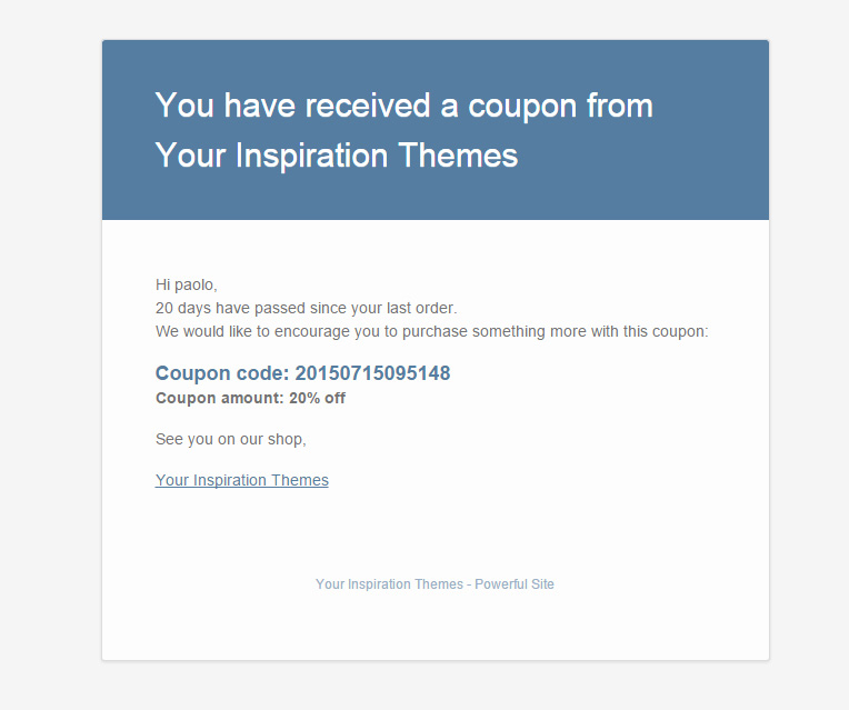 Coupon Code Email Template