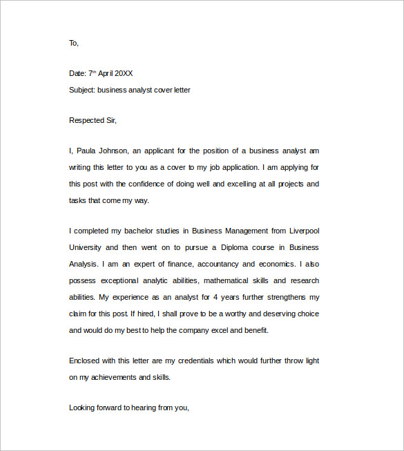 Cover Letter Template Word Free Download
