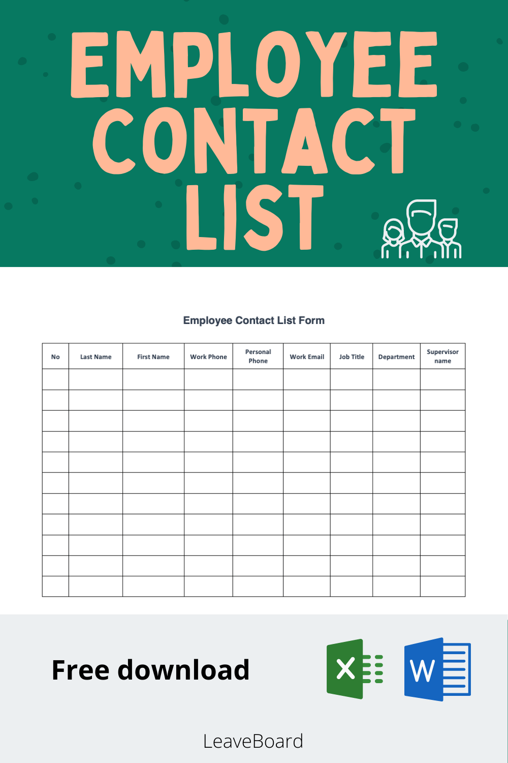 Emergency Contact List Template Excel