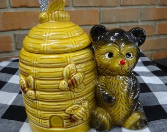 Floral Bear Honey Pot
