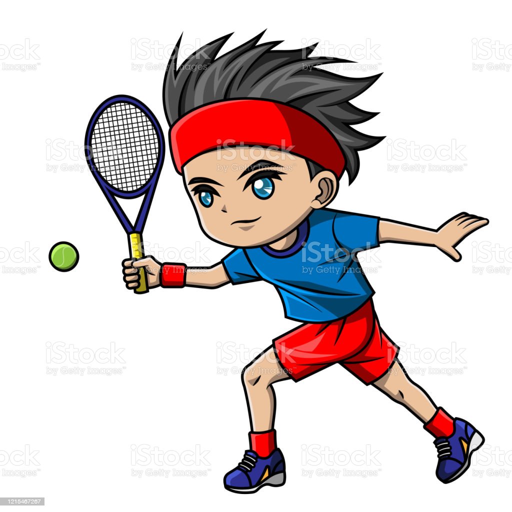 Gambar Bermain Tenis Kartun