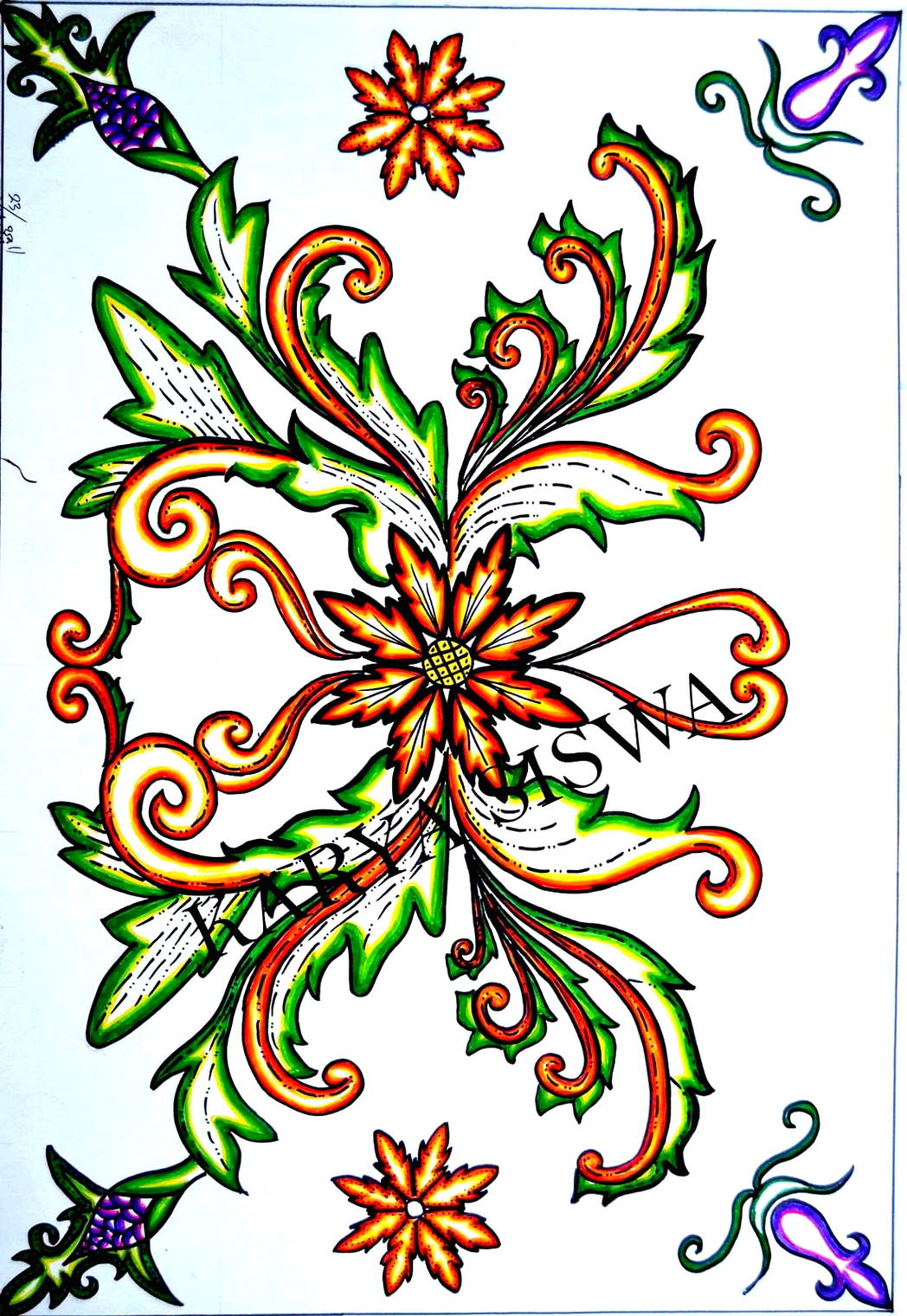 Gambar Bunga Batik