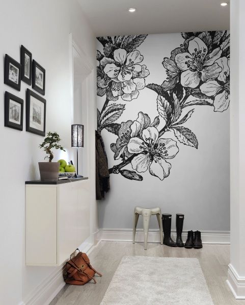 Gambar Bunga Hitam Putih Di Tembok