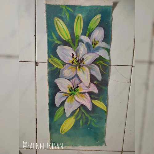 Gambar Bunga Lily Lukisan