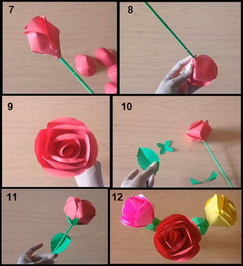 Gambar Bunga Mawar Origami