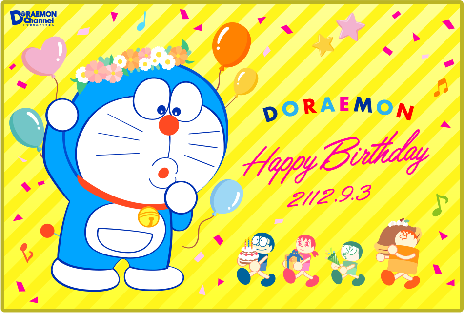 Gambar Doraemon Happy Birthday
