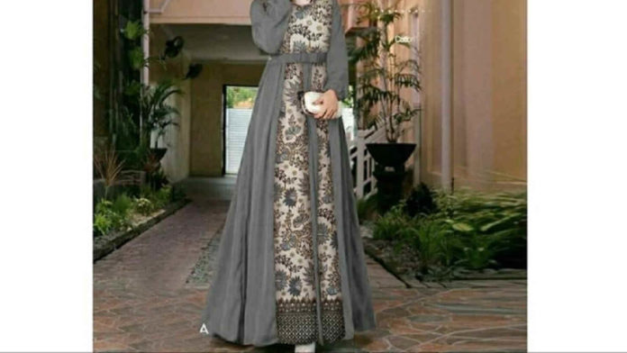 Gambar Gaun Brokat Kombinasi Batik