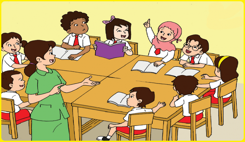 Gambar Kartun Anak Belajar Di Kelas