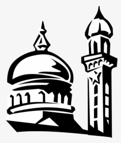 Gambar Kartun Masjid Hitam Putih