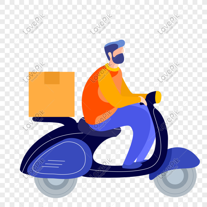 Gambar Kartun Orang Naik Sepeda Motor