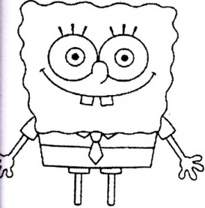 Gambar Kartun Spongebob Hitam Putih