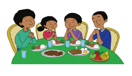 Gambar Keluarga Sedang Makan Bersama Kartun