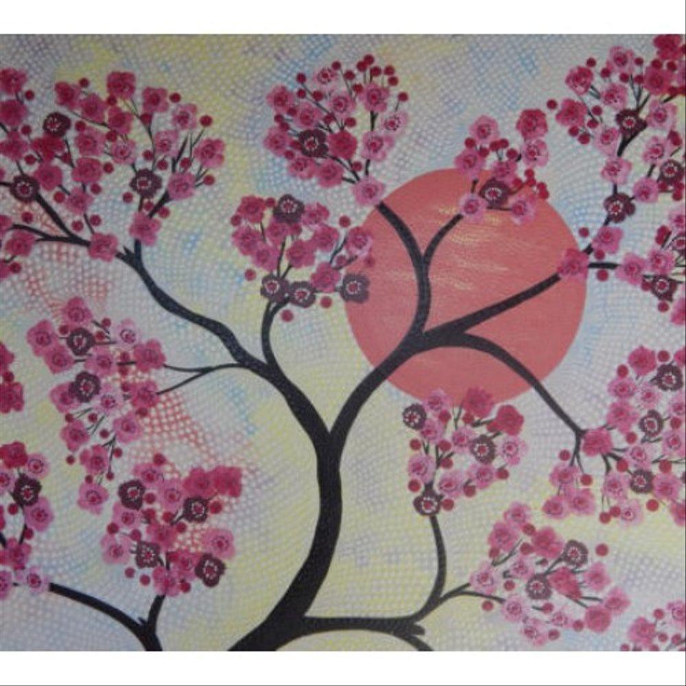 Gambar Lukisan Bunga Sakura Simple