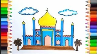 Gambar Masjid Untuk Mewarnai Anak Tk