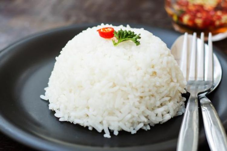 Gambar Nasi Putih Di Piring