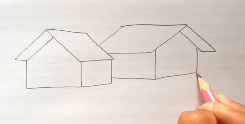 Gambar Rumah Dengan Pensil