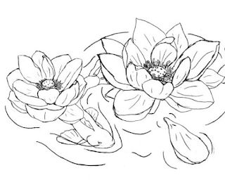 Gambar Sketsa Bunga Lotus