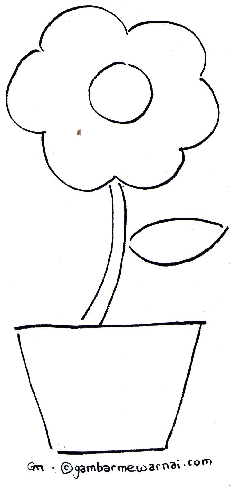 Gambar Sketsa Bunga Simple