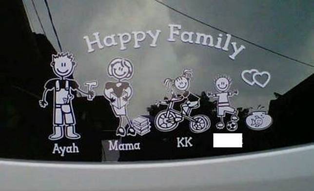 Gambar Stiker Ayahmama Dan Anak Untuk Mobil