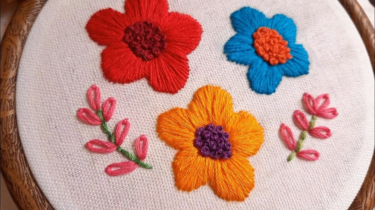 Gambar Sulaman Bunga Sederhana