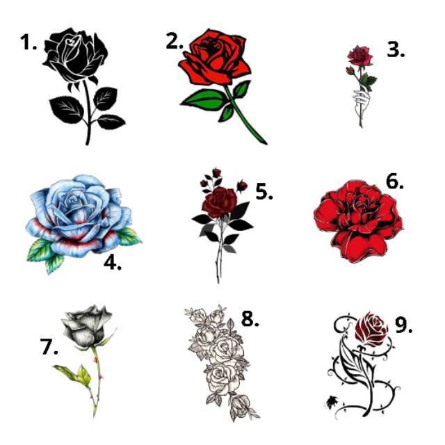 Gambar Tato Bunga Mawar Simpel