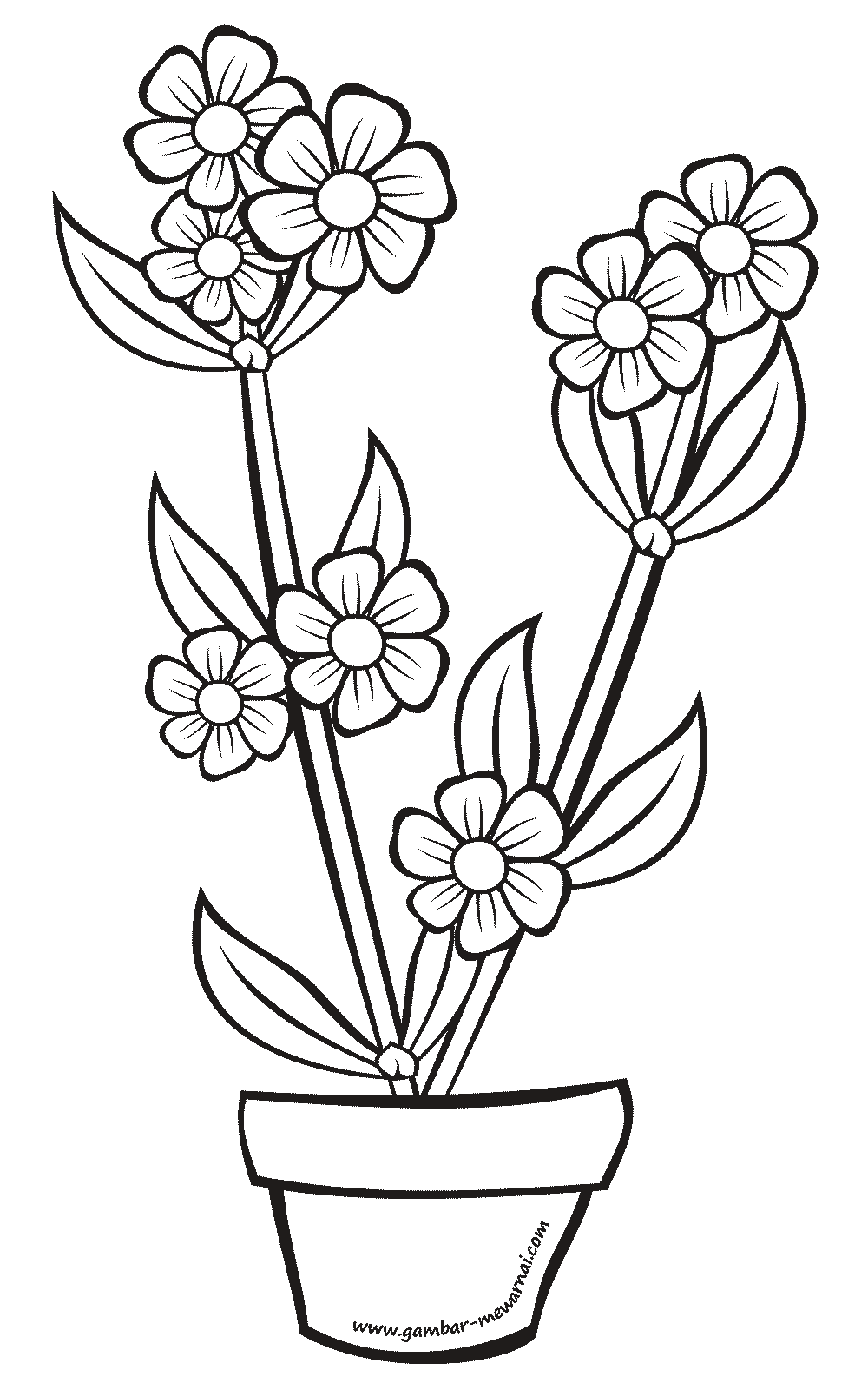 Gambar Vas Bunga Yang Mudah Digambar