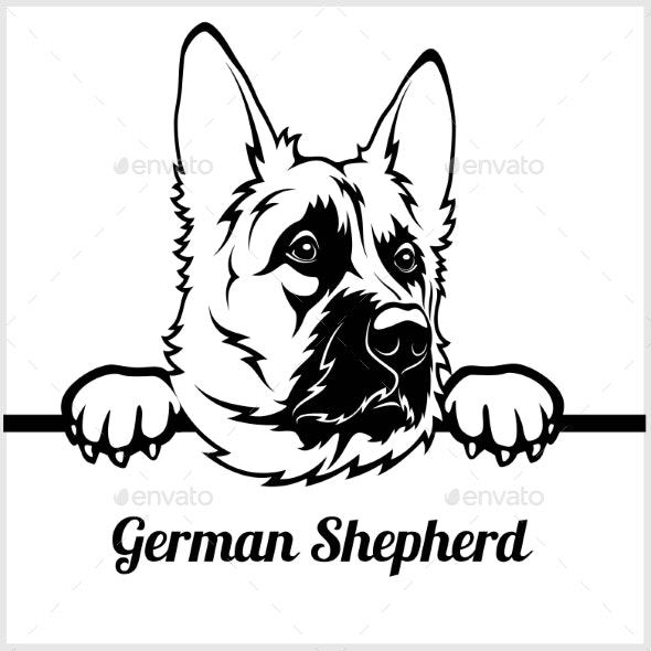 German Shepherd Face Clipart
