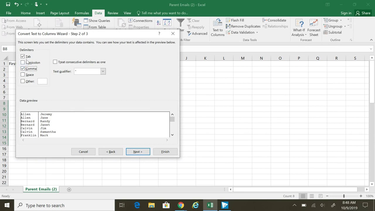 Google Contacts Excel Template