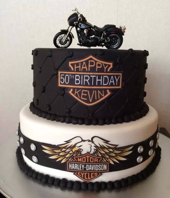 Happy Birthday Harley Davidson Cake