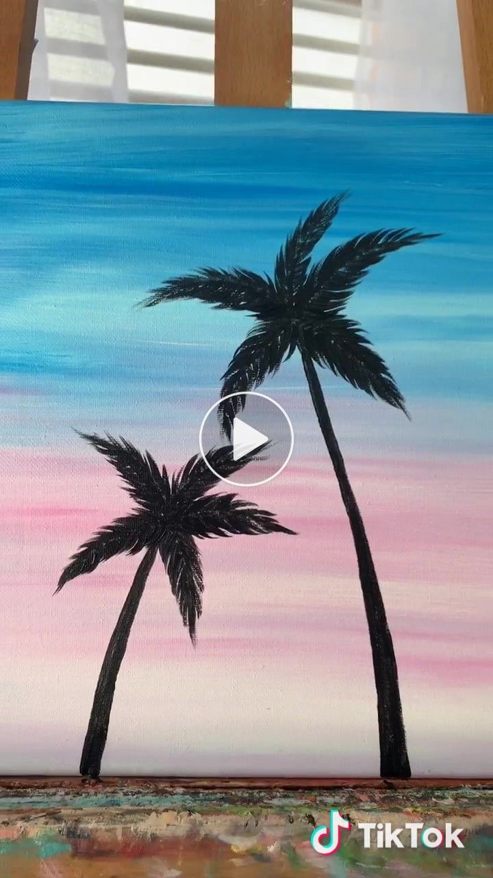 How To Paint Palm Tree Silhouette
