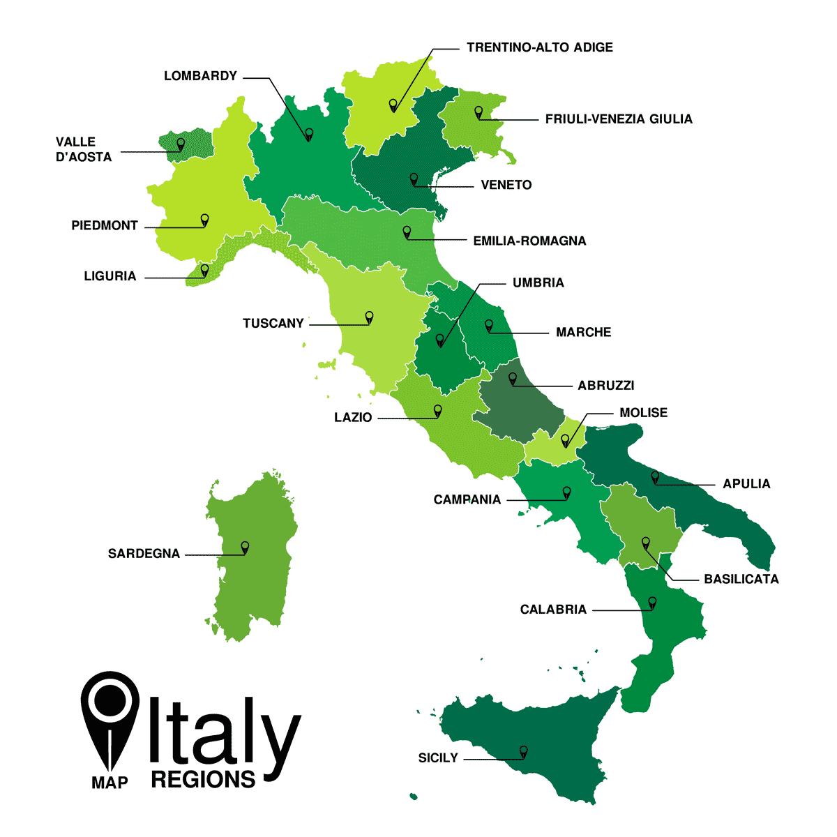 Landkarte Norditalien