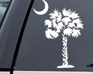 License Plate With Palm Tree And Moon