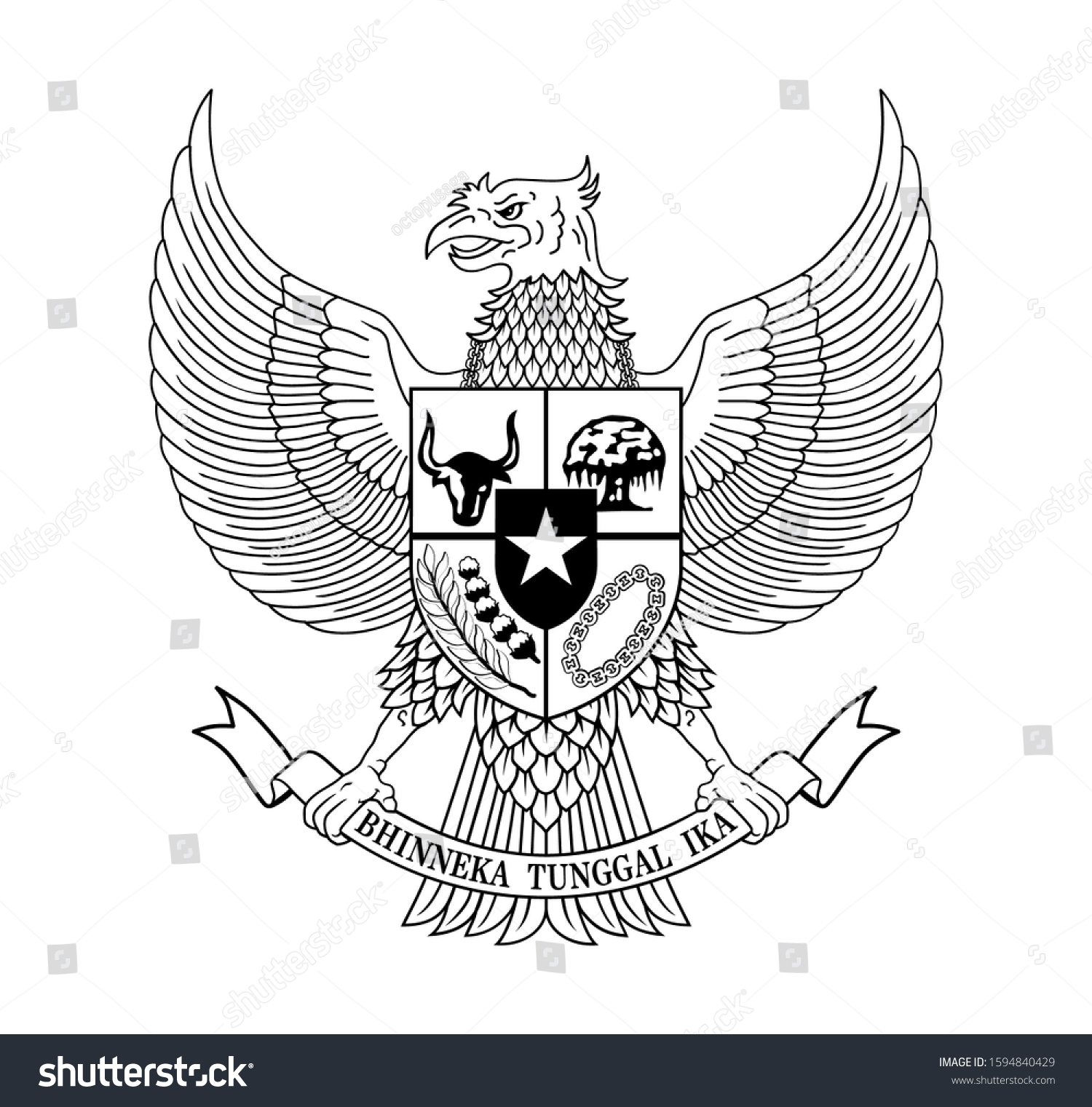 Logo Garuda Hitam Putih Vector